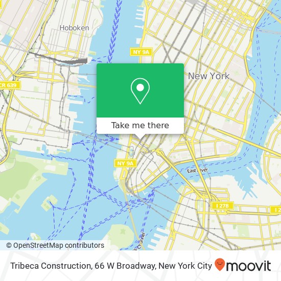 Mapa de Tribeca Construction, 66 W Broadway