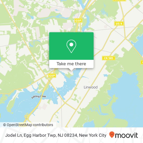 Mapa de Jodel Ln, Egg Harbor Twp, NJ 08234