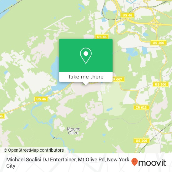 Mapa de Michael Scalisi DJ Entertainer, Mt Olive Rd