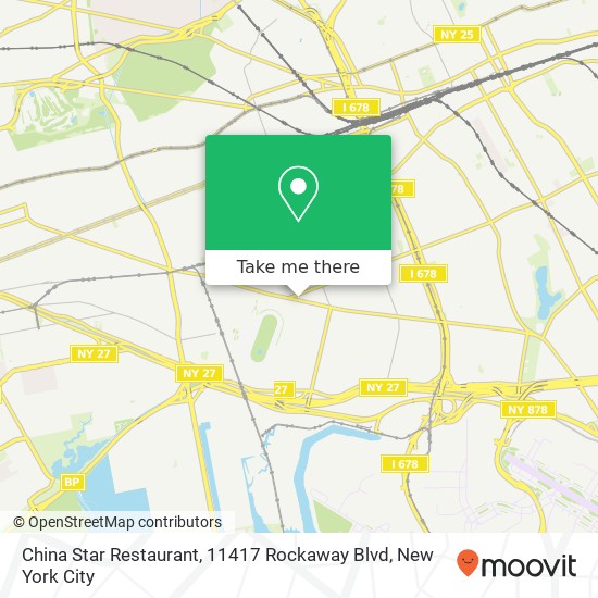 Mapa de China Star Restaurant, 11417 Rockaway Blvd