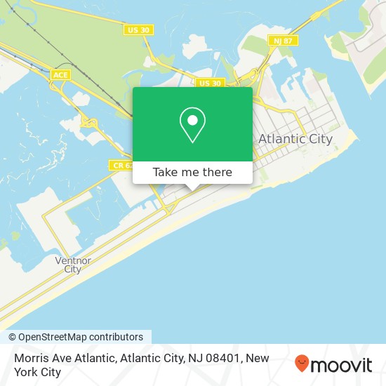 Mapa de Morris Ave Atlantic, Atlantic City, NJ 08401