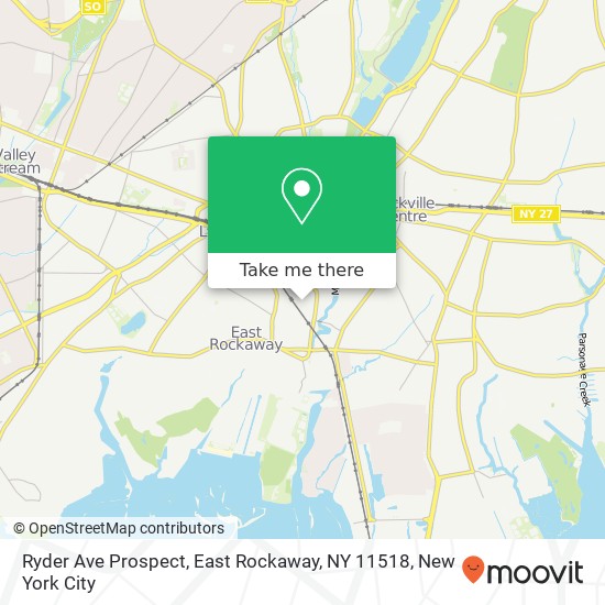 Mapa de Ryder Ave Prospect, East Rockaway, NY 11518