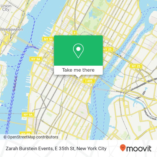 Mapa de Zarah Burstein Events, E 35th St