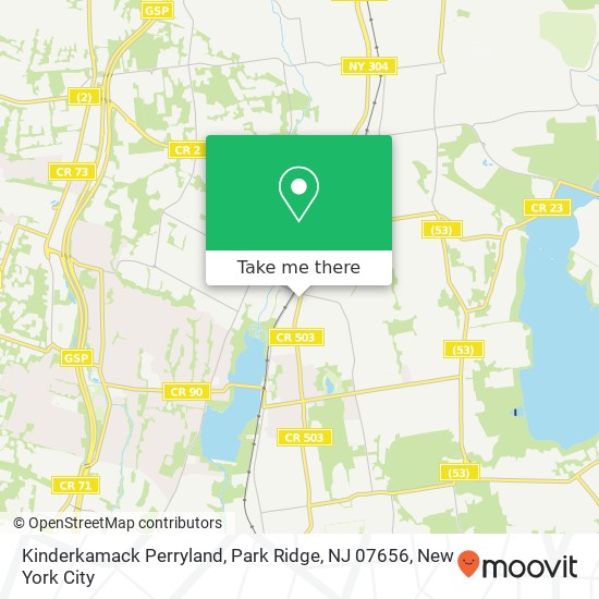 Mapa de Kinderkamack Perryland, Park Ridge, NJ 07656