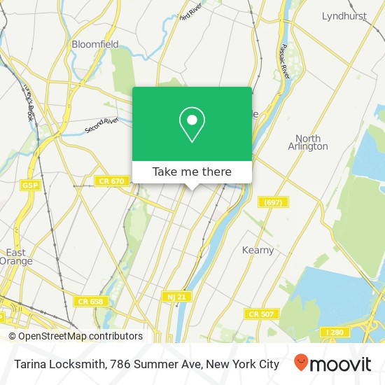 Mapa de Tarina Locksmith, 786 Summer Ave