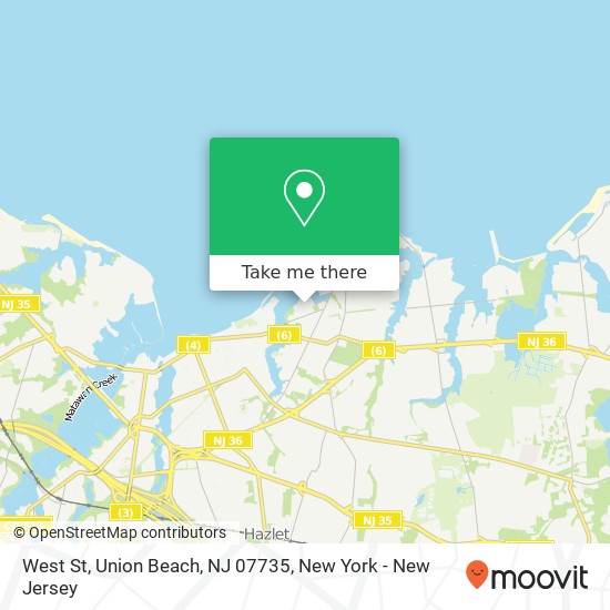 Mapa de West St, Union Beach, NJ 07735