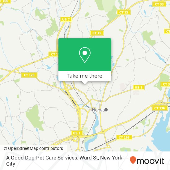 Mapa de A Good Dog-Pet Care Services, Ward St