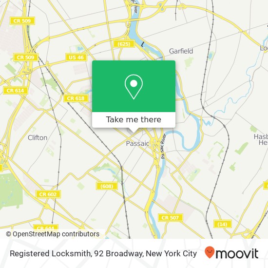 Registered Locksmith, 92 Broadway map
