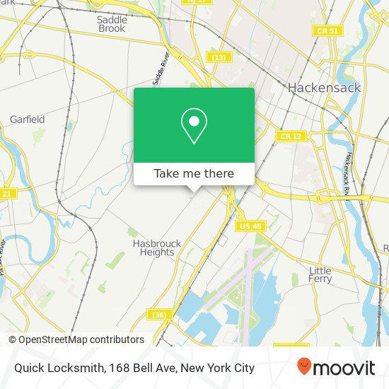 Mapa de Quick Locksmith, 168 Bell Ave