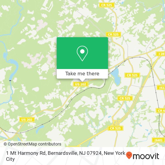 Mapa de 1 Mt Harmony Rd, Bernardsville, NJ 07924