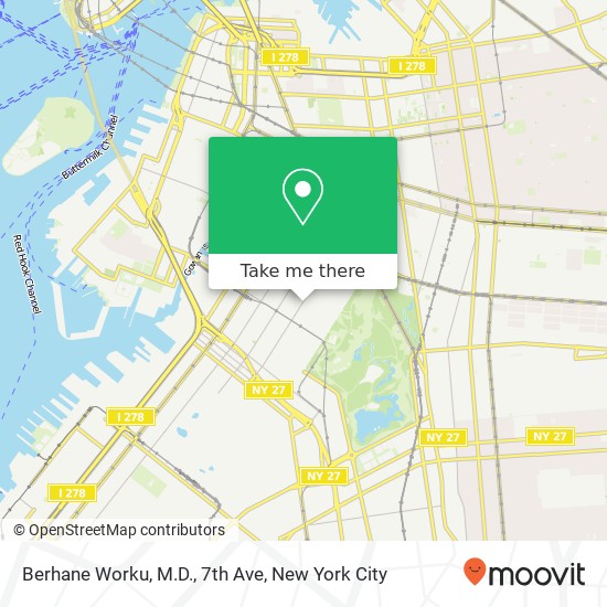 Berhane Worku, M.D., 7th Ave map