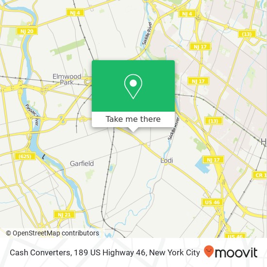 Mapa de Cash Converters, 189 US Highway 46