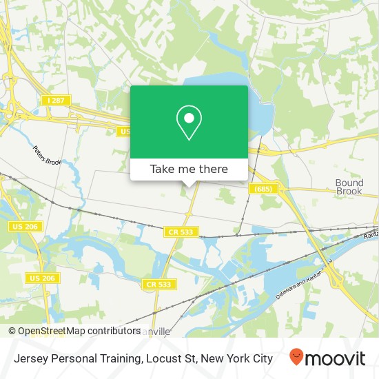 Jersey Personal Training, Locust St map