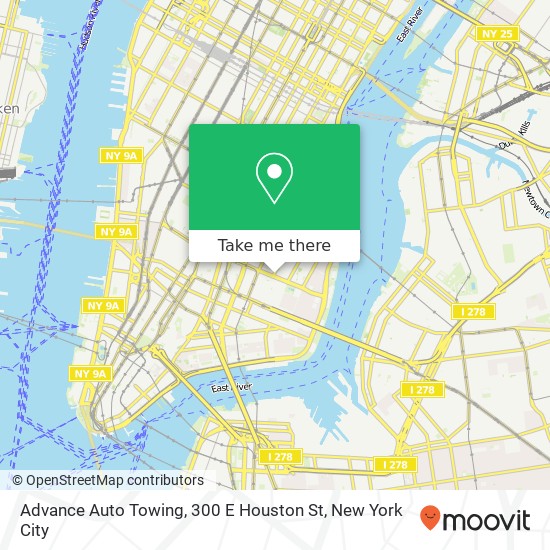 Mapa de Advance Auto Towing, 300 E Houston St