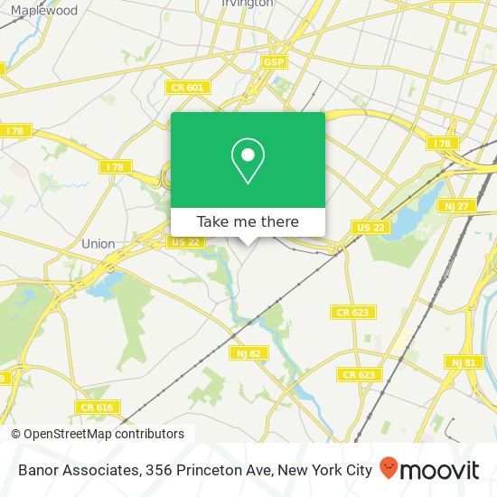 Mapa de Banor Associates, 356 Princeton Ave
