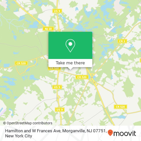 Mapa de Hamilton and W Frances Ave, Morganville, NJ 07751