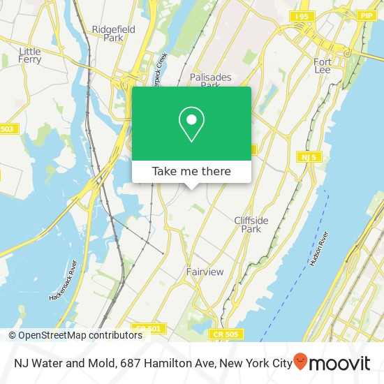 NJ Water and Mold, 687 Hamilton Ave map