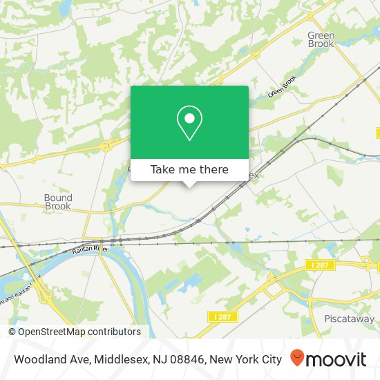 Mapa de Woodland Ave, Middlesex, NJ 08846
