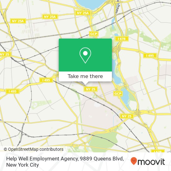 Mapa de Help Well Employment Agency, 9889 Queens Blvd