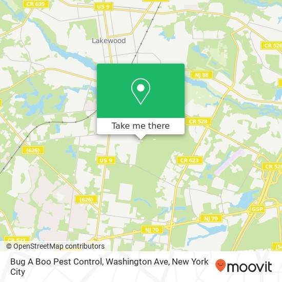 Mapa de Bug A Boo Pest Control, Washington Ave