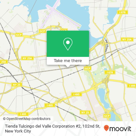 Mapa de Tienda Tulcingo del Valle Corporation #2, 102nd St