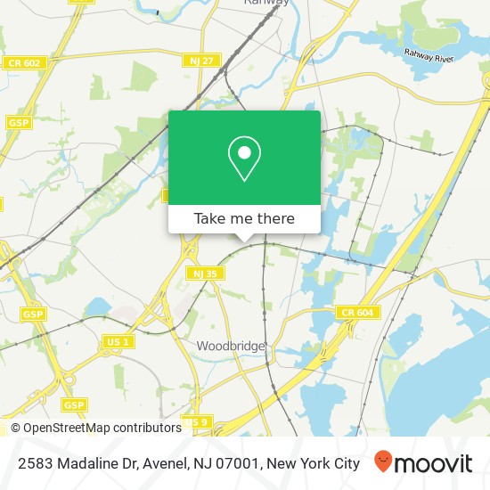 Mapa de 2583 Madaline Dr, Avenel, NJ 07001
