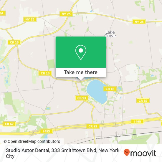 Studio Astor Dental, 333 Smithtown Blvd map