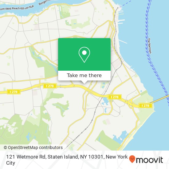 Mapa de 121 Wetmore Rd, Staten Island, NY 10301