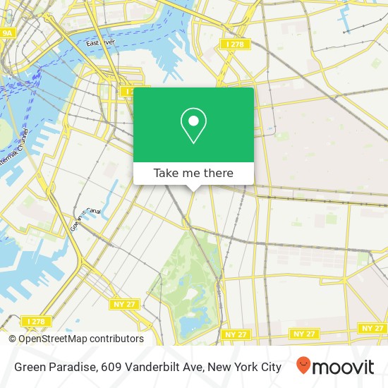 Mapa de Green Paradise, 609 Vanderbilt Ave