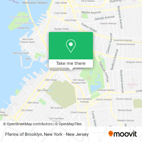 Fferins of Brooklyn map