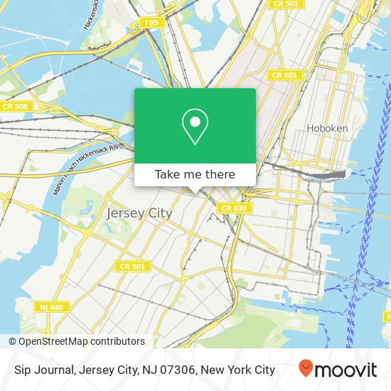Mapa de Sip Journal, Jersey City, NJ 07306