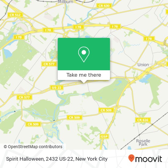 Spirit Halloween, 2432 US-22 map