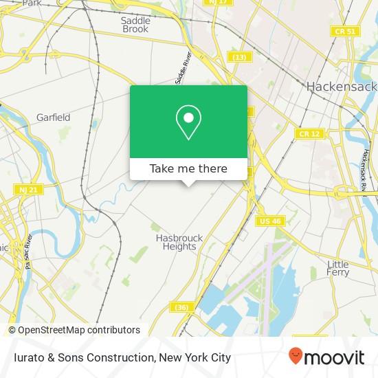 Iurato & Sons Construction map