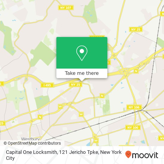 Mapa de Capital One Locksmith, 121 Jericho Tpke