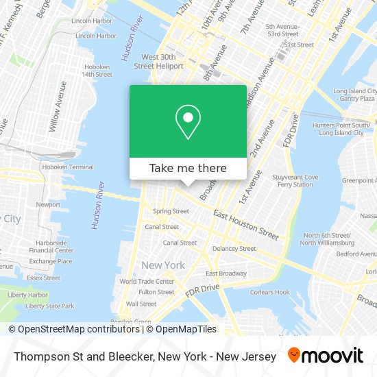 Thompson St and Bleecker map