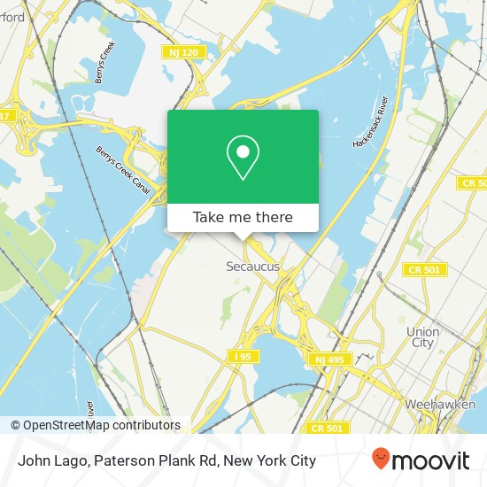 Mapa de John Lago, Paterson Plank Rd