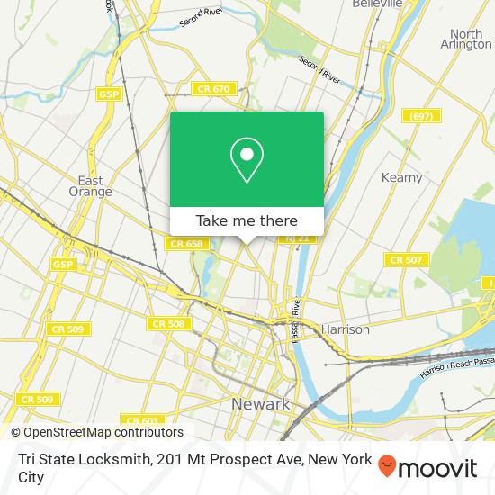 Tri State Locksmith, 201 Mt Prospect Ave map