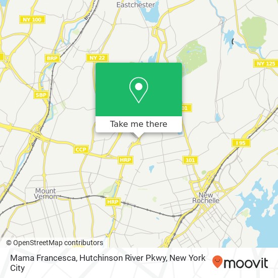 Mama Francesca, Hutchinson River Pkwy map