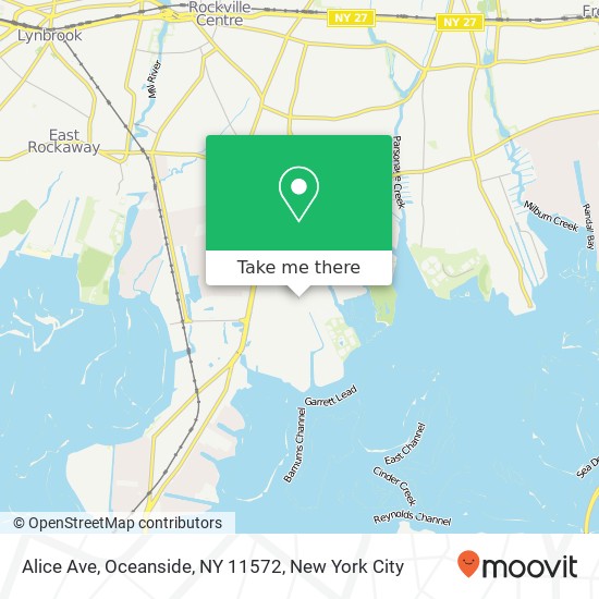 Mapa de Alice Ave, Oceanside, NY 11572
