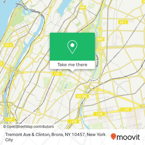Tremont Ave & Clinton, Bronx, NY 10457 map