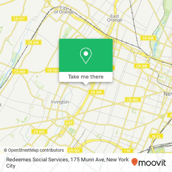 Mapa de Redeemes Social Services, 175 Munn Ave