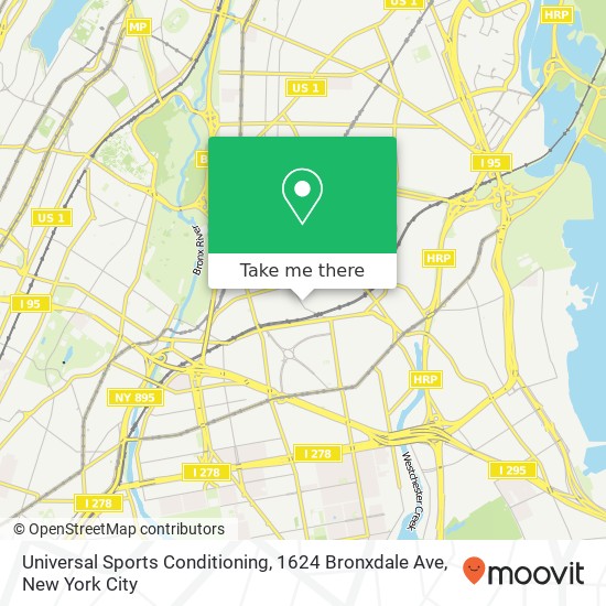 Mapa de Universal Sports Conditioning, 1624 Bronxdale Ave