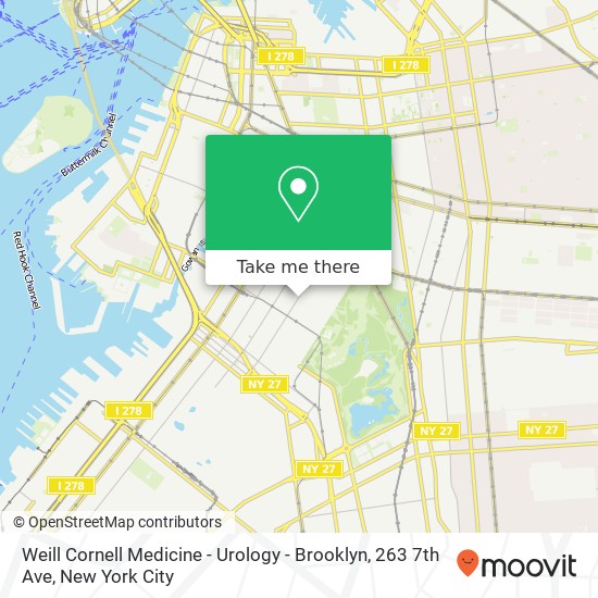 Mapa de Weill Cornell Medicine - Urology - Brooklyn, 263 7th Ave
