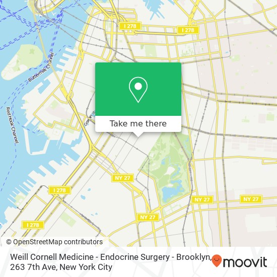 Mapa de Weill Cornell Medicine - Endocrine Surgery - Brooklyn, 263 7th Ave
