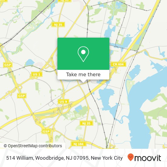 Mapa de 514 William, Woodbridge, NJ 07095