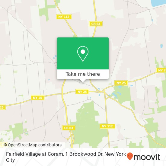 Mapa de Fairfield Village at Coram, 1 Brookwood Dr