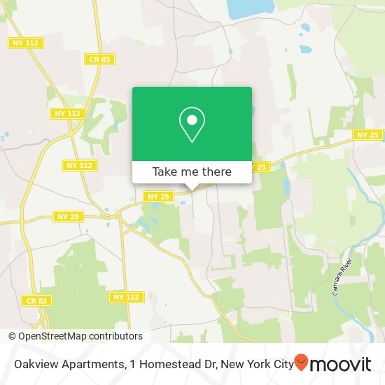 Mapa de Oakview Apartments, 1 Homestead Dr