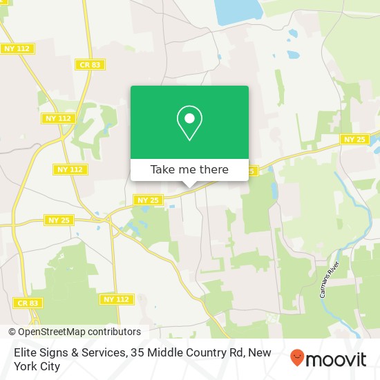 Elite Signs & Services, 35 Middle Country Rd map