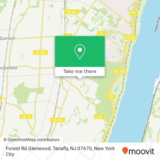 Mapa de Forest Rd Glenwood, Tenafly, NJ 07670