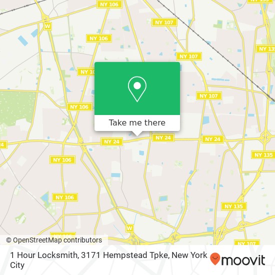 1 Hour Locksmith, 3171 Hempstead Tpke map